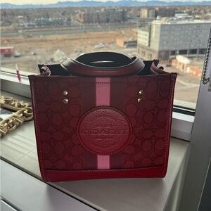 Coach Burgundy and Pink Tote